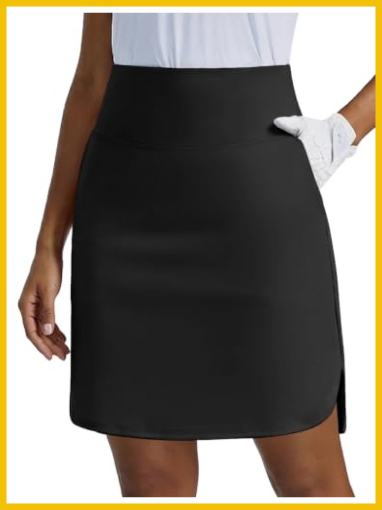 18" Skort With Built-In Shorts, 3 Pockets, High Waist, Upf 50+